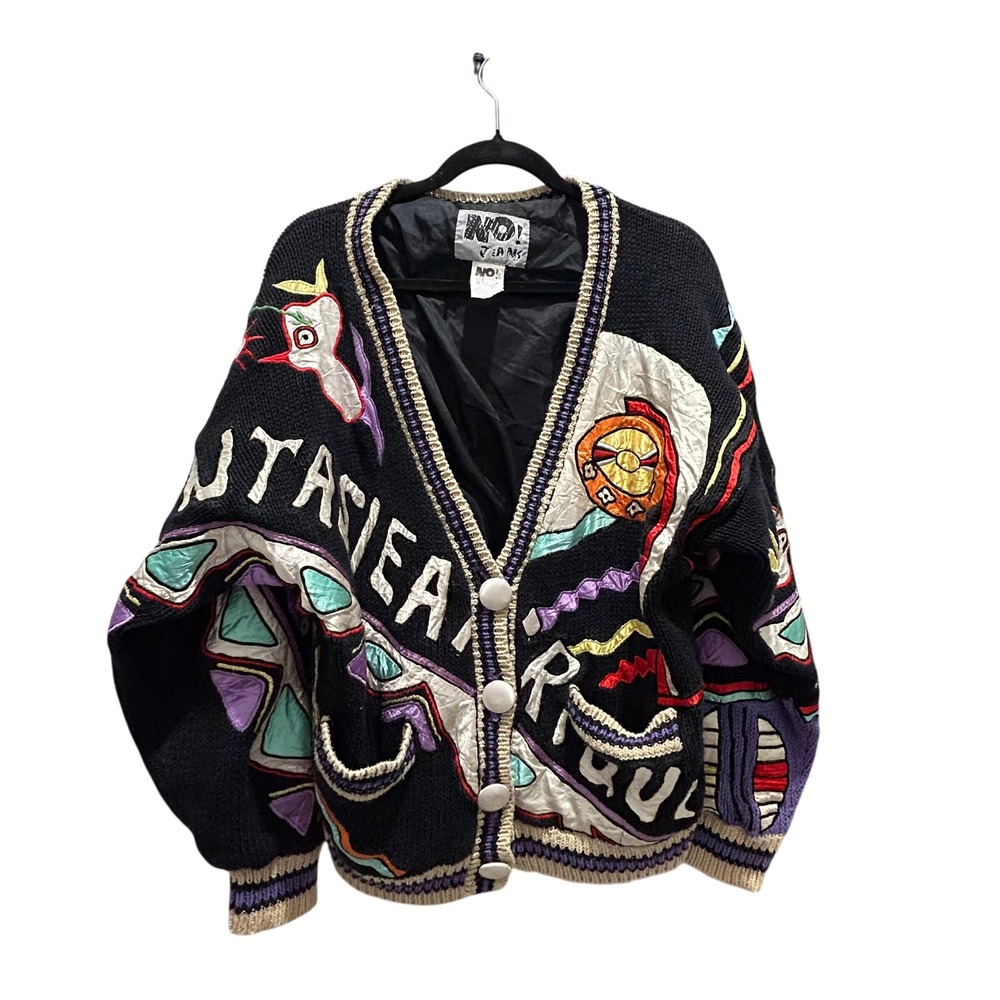 Vintage NO! Jeans Tribes Sweater Funky 90s Streetwear Weirdcore